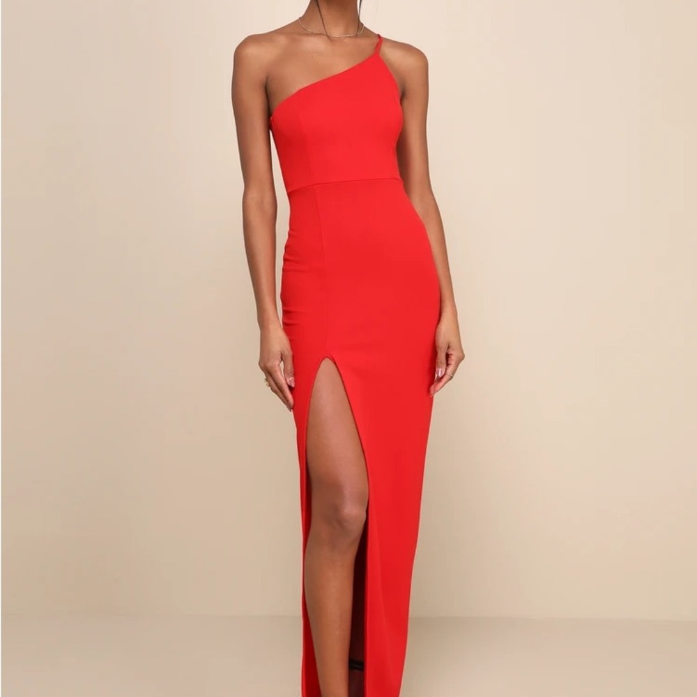Lulus Red One-Shoulder Dress